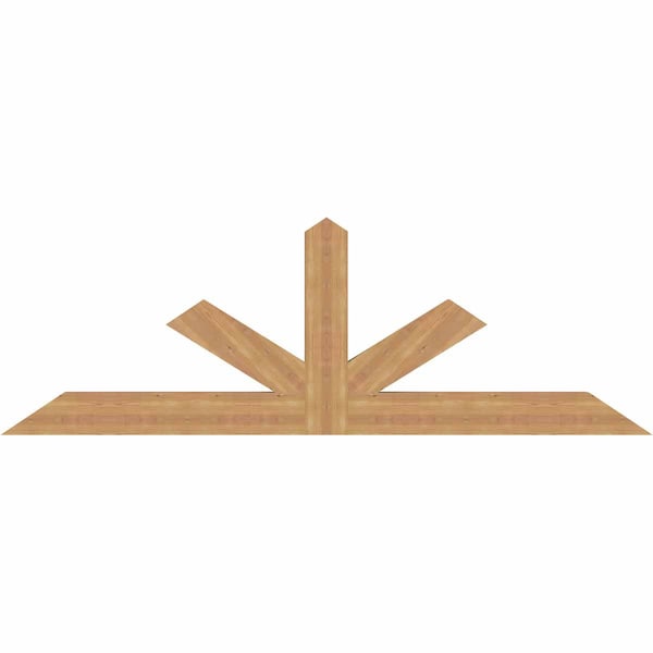 Ekena Millwork Saratoga Smooth Timber Gable Bracket, Western Red Cedar, 84"W x 28"H x 3 1/2"D x 5 1/2"F, 8/12 Pitch GBW084X28X0406SAR00SWR - main